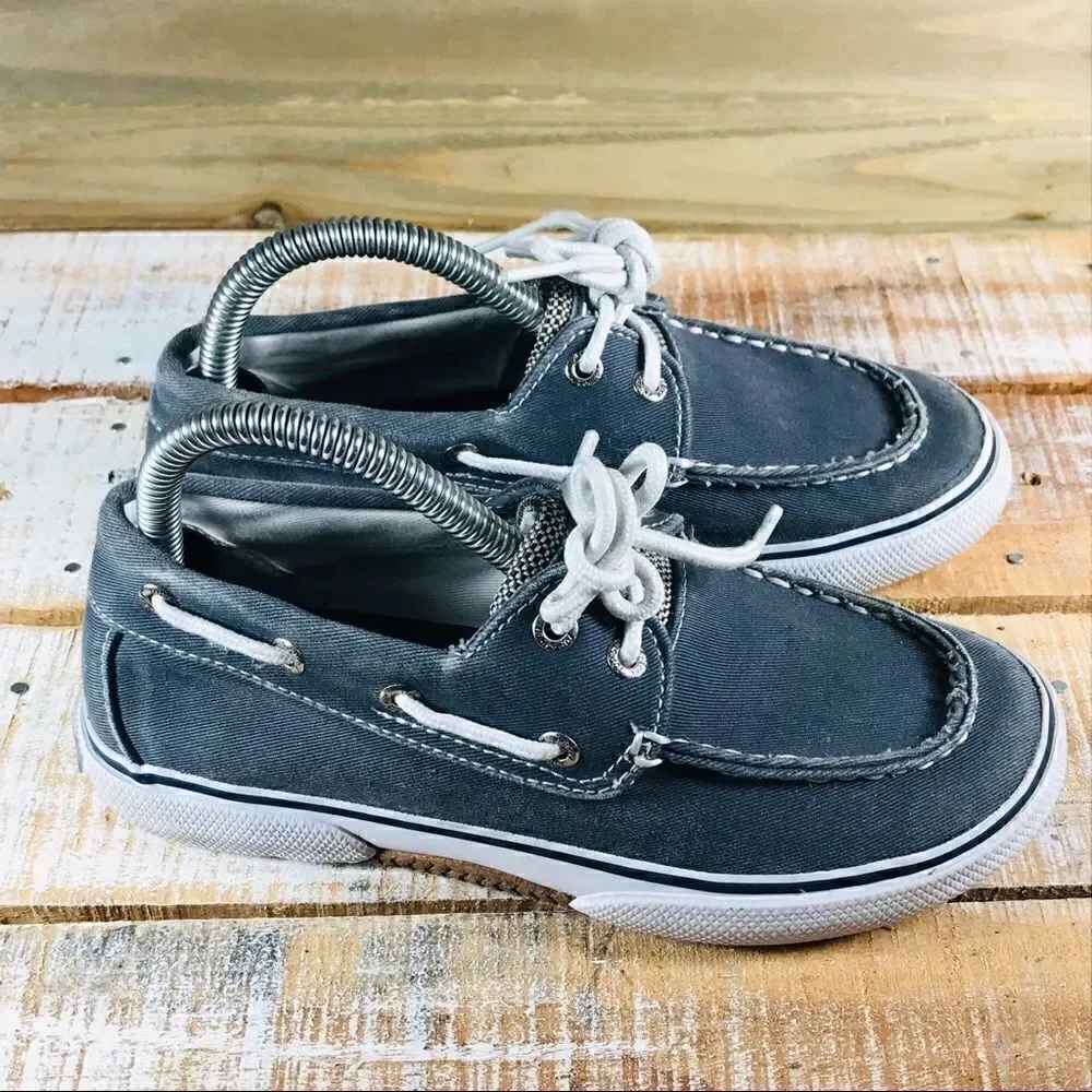 ✅Sperry Top Sider Halyard Boys Canvas Boat Shoe